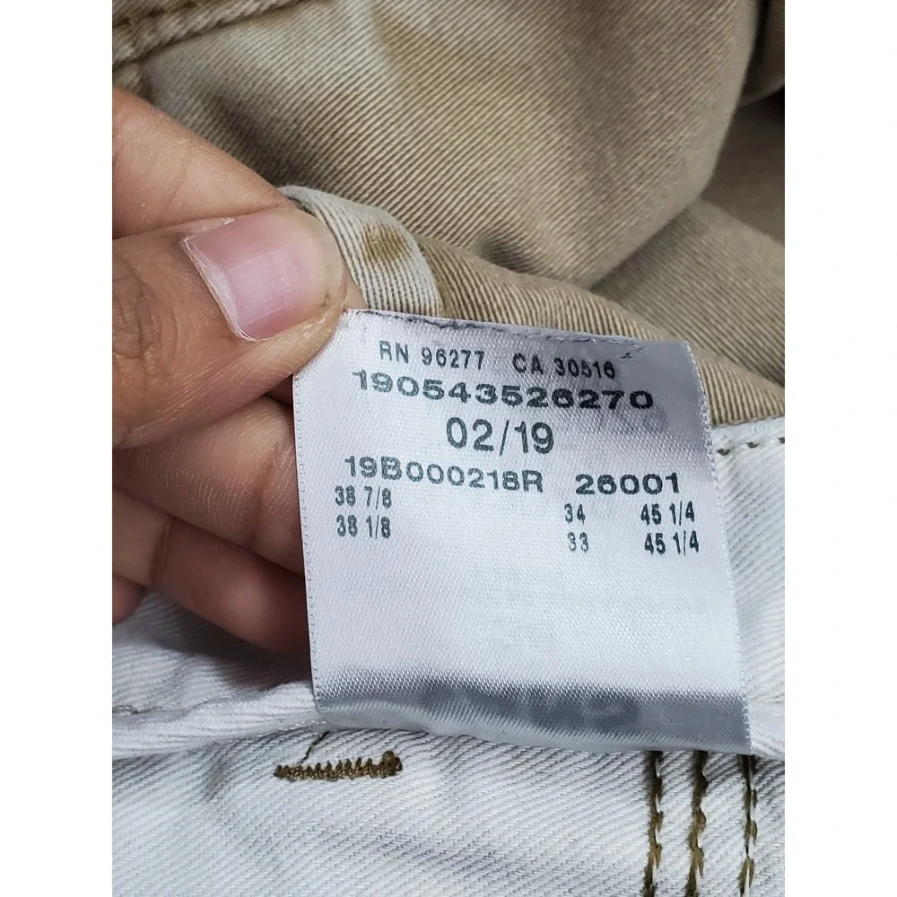 Vans Men Pants 36 Khaki Chino Twill Casual Pants Button Zipper 31